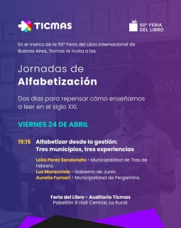 Pergamino presente en las Jornadas de Alfabetización de la Feria Internacional del Libro